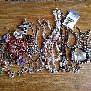 Costume Jewelry Lot Necklaces Bracelets Pendants Earrings